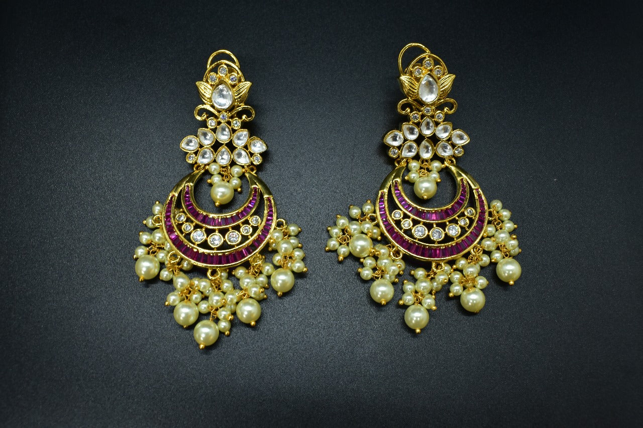 Vanya Pearl Kundan Designer Earrings