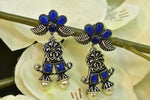 Charvi Blue Oxidized Earrings
