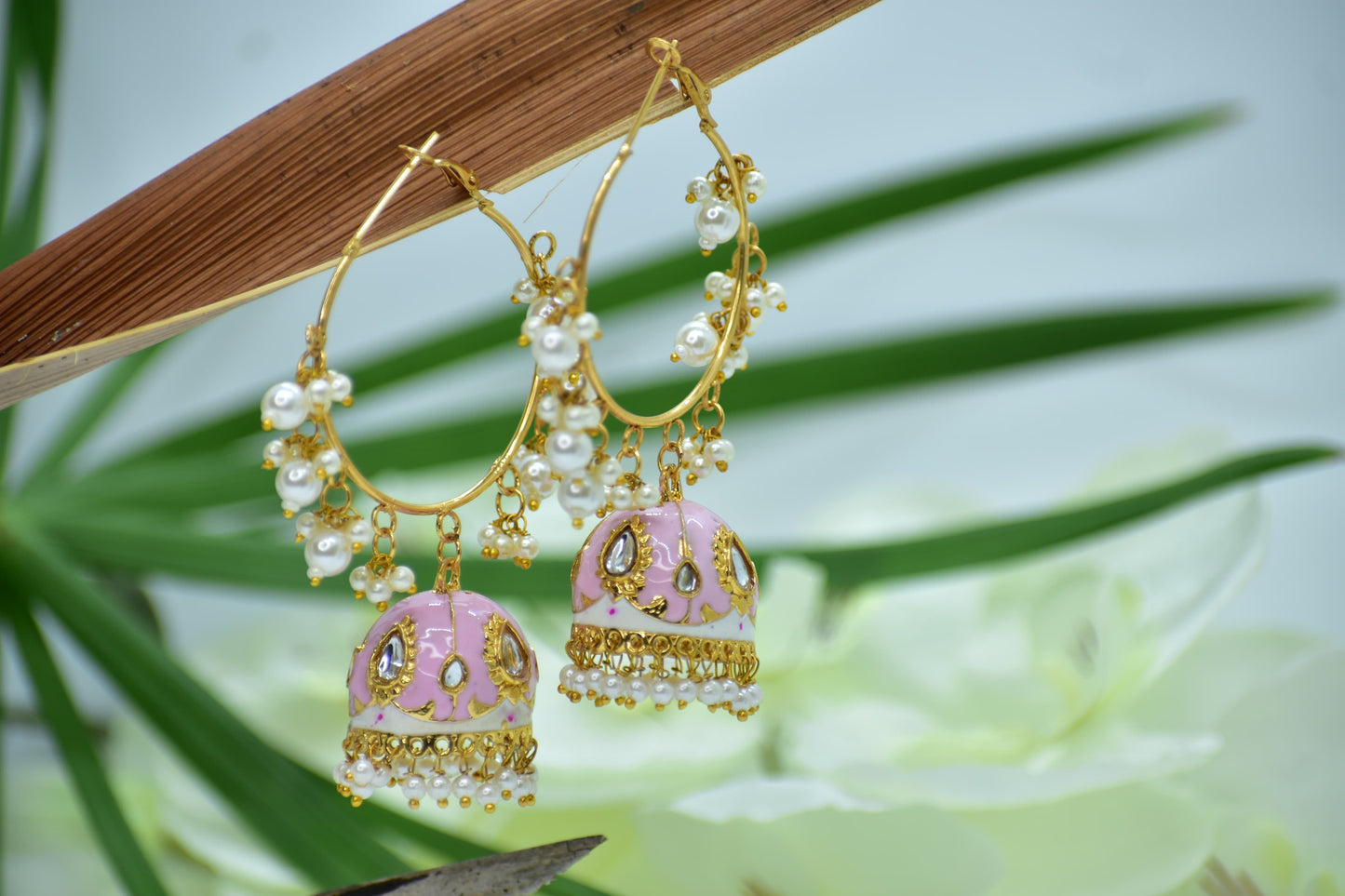 Naira Floral Polki Hoops