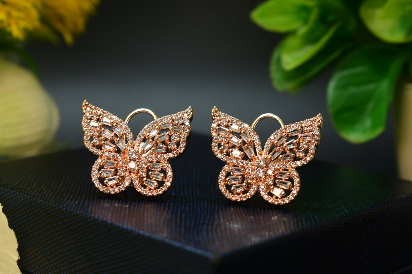 CZ Butterfly Designer Earrings