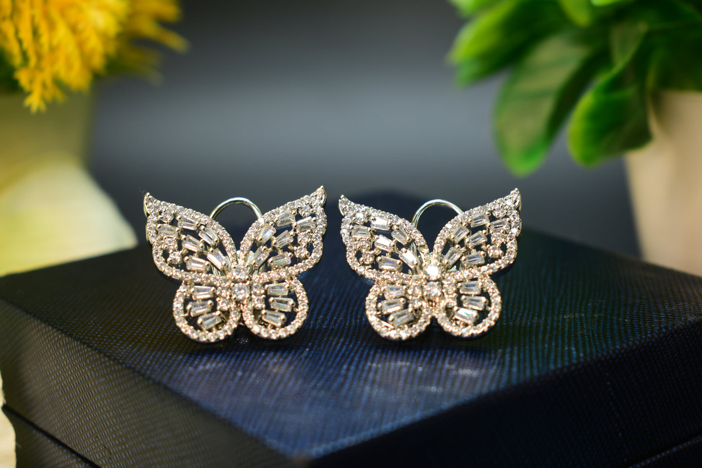 CZ Butterfly Designer Earrings