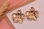 Flower Brass Stud Designer Earrings