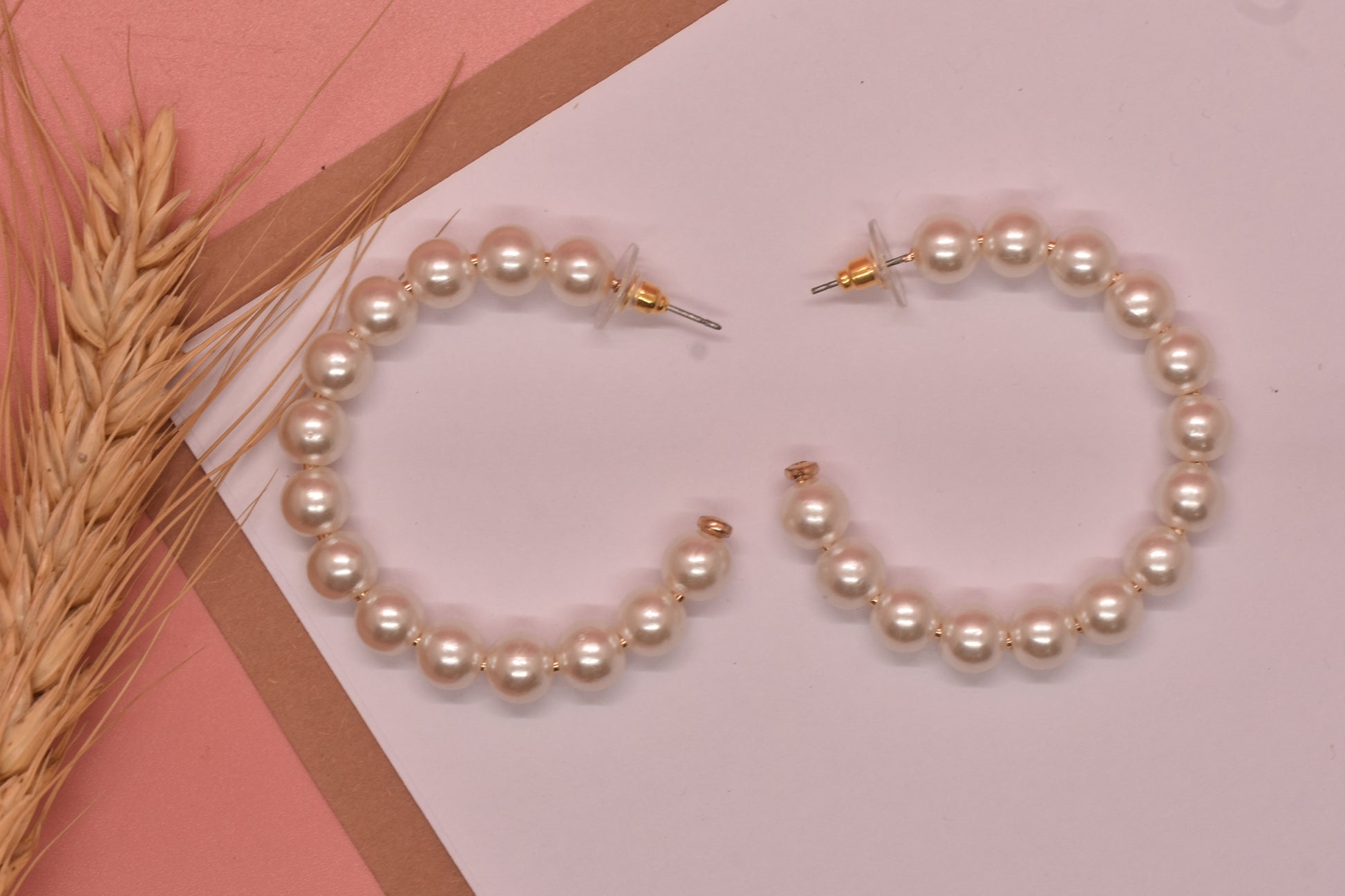 Rashmika pearl Designer Hoop Earrings