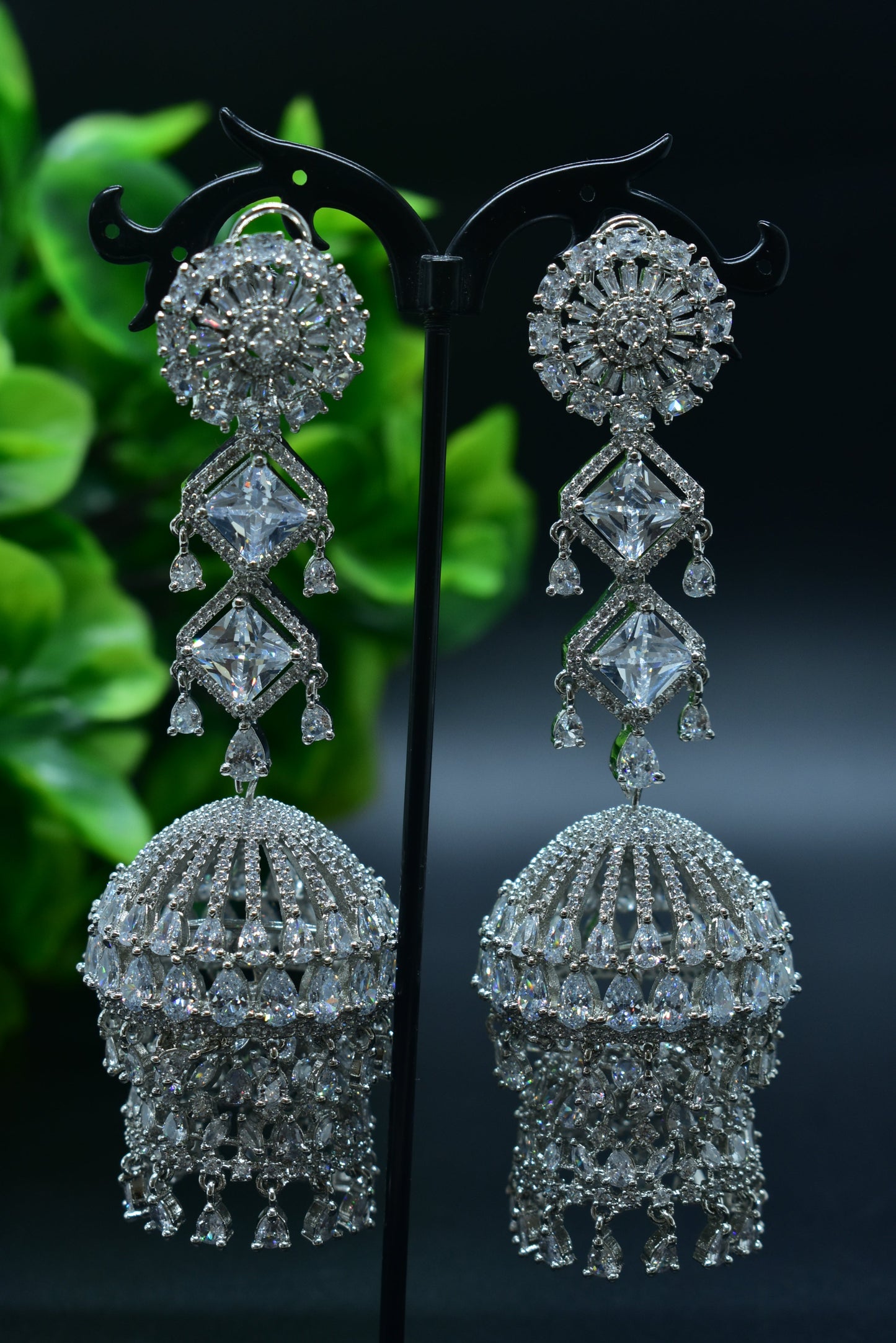 Zarna AD Chandelier Earrings