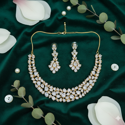 Nalina White Stone CZ Designer Necklace Set