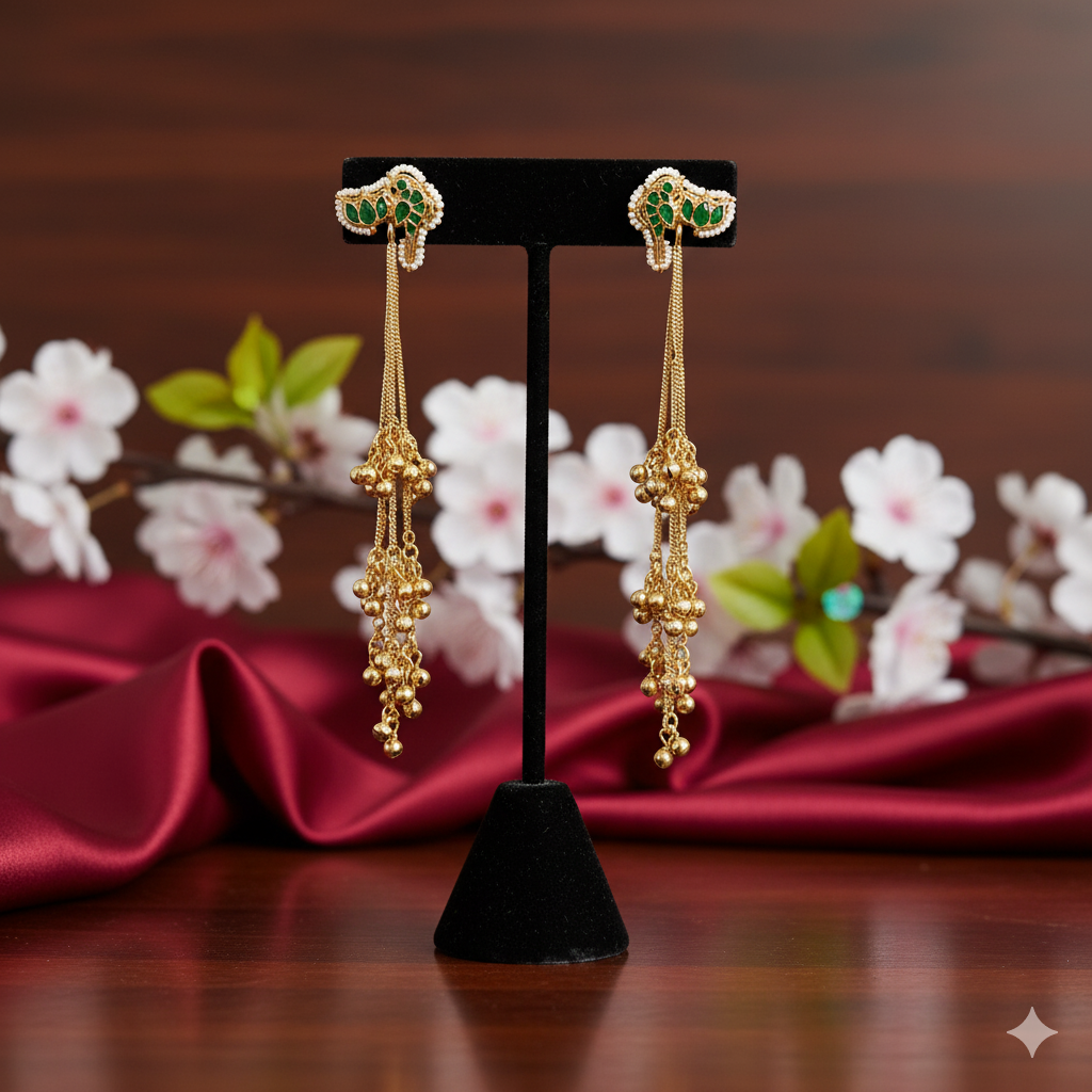 Zahra Kashmiri Earrings Embellished with Ghungroo