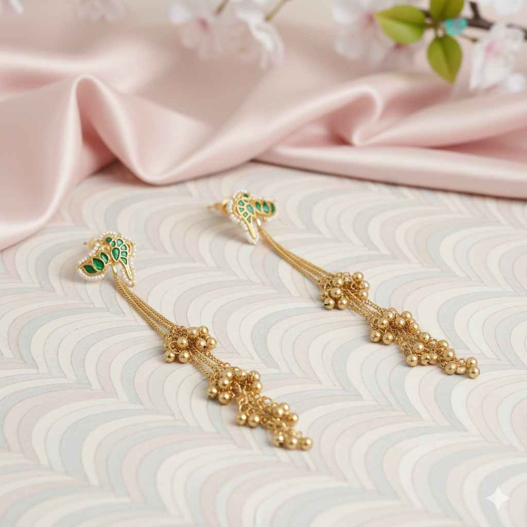 Zahra Kashmiri Earrings Embellished with Ghungroo