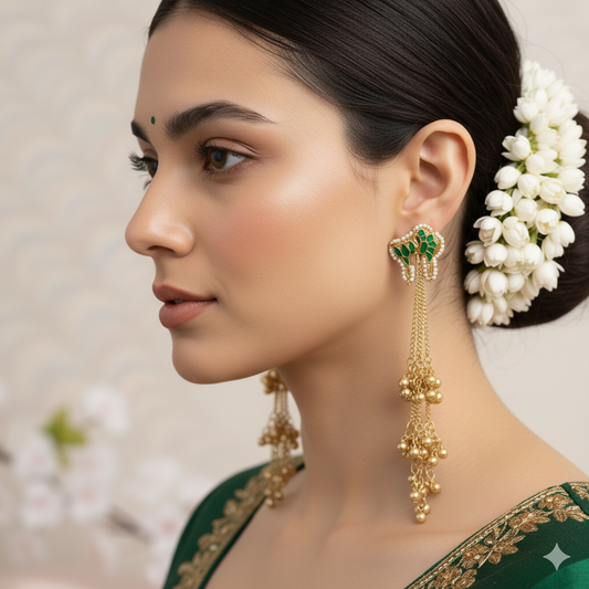 Zahra Kashmiri Earrings Embellished with Ghungroo