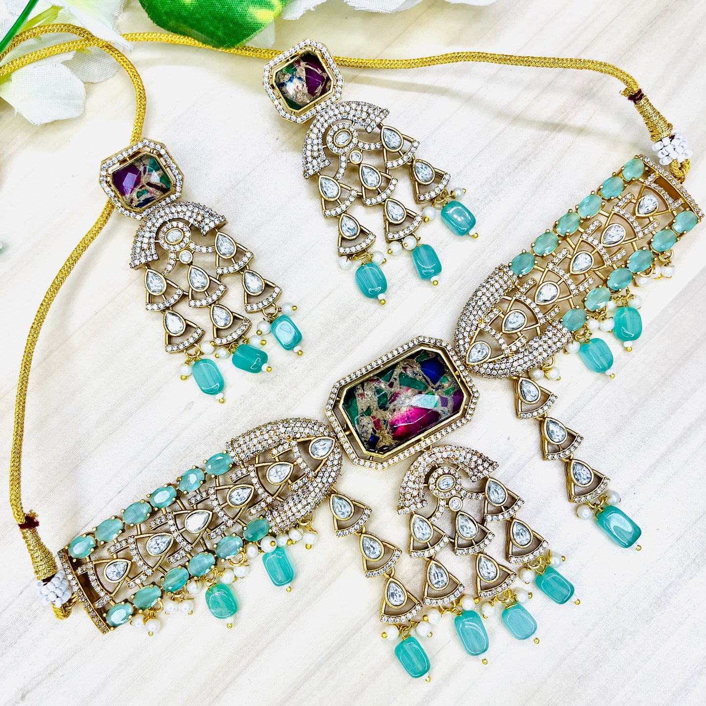 Hania Kundan Designer Choker Set