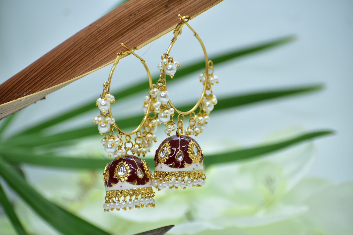 Naira Floral Polki Hoops