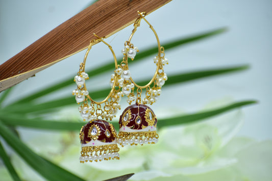 Naira Floral Polki Hoops