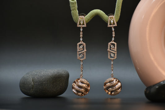 Kashika Rose Gold Polish AD Designer Earrings