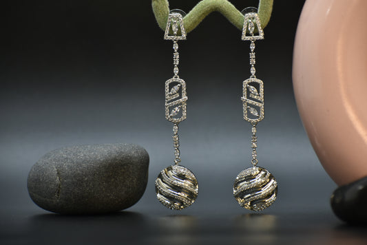 Kashika Rose Gold Polish AD Designer Earrings