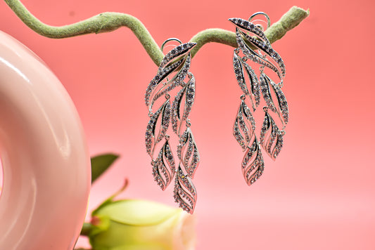 Pari Silver Polish AD Designer Earrings