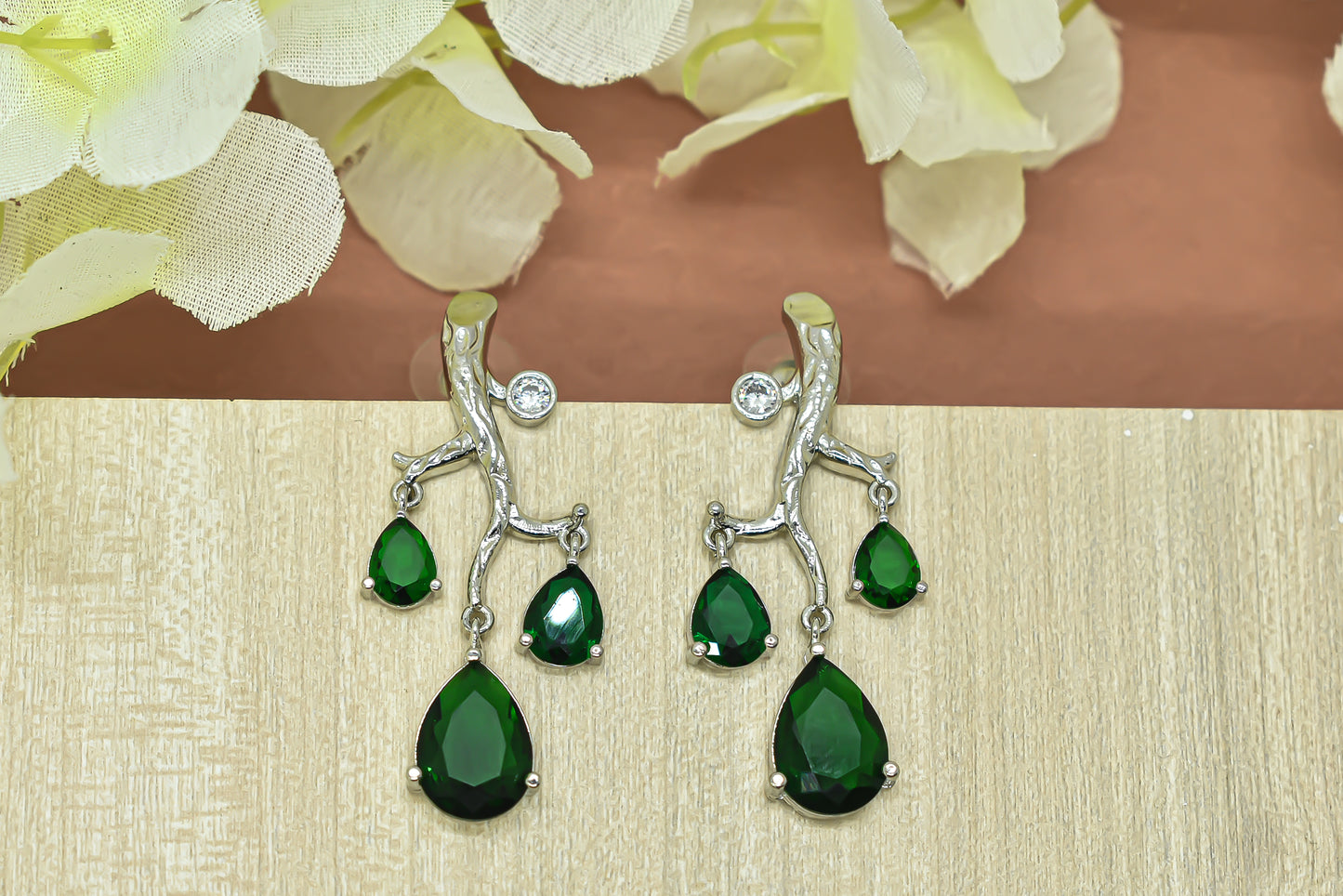 Nayra Silver Polish AD Designer Earrings
