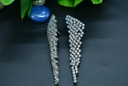 Ahana Silver Polish AD Designer Earrings