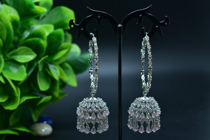 Aavya Silver Polish AD Designer Jhumka