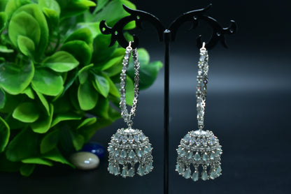 Aavya Silver Polish AD Designer Jhumka