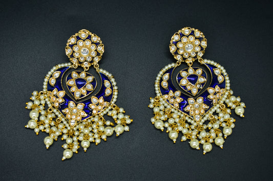 Tia Pearl Kundan Designer Earrings