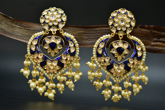 Tia Pearl Kundan Designer Earrings