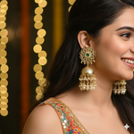 Rhea Rosette Polki Pearl Jhumkas