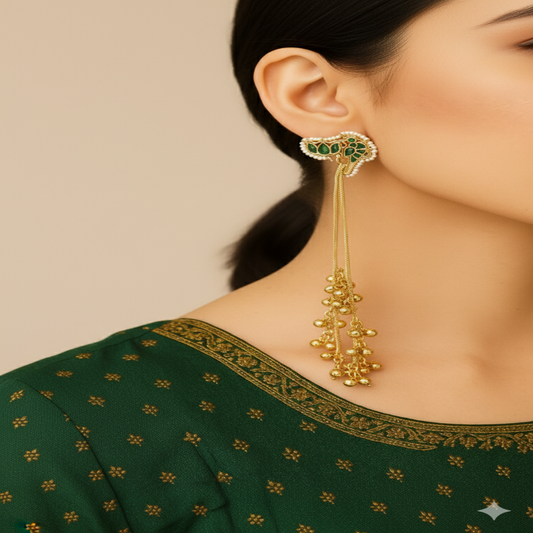 Zahra Kashmiri Earrings Embellished with Ghungroo