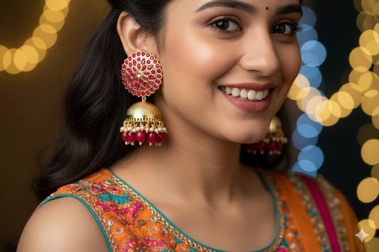 Red Polki earrings