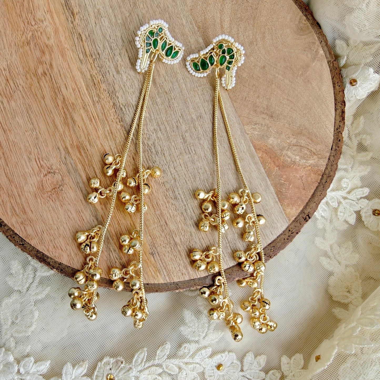 Zahra Kashmiri Earrings Embellished with Ghungroo