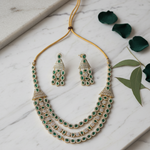 Anira Bridal Royal Emerald Layered Necklace Set