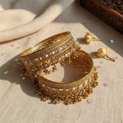 Pihu Traditional Rajwada Gold Plated Ghungroo Bangle Kada
