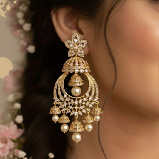 Elegant Zirconia Jhumkas