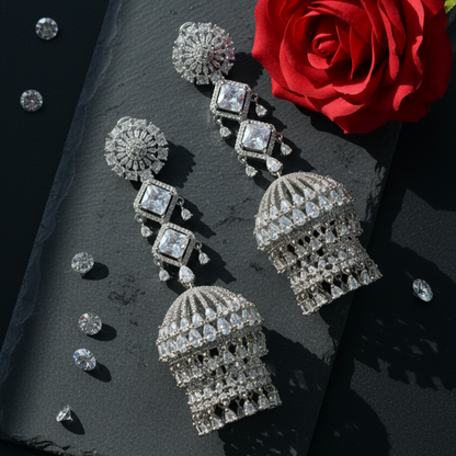 Zarna AD Chandelier Earrings