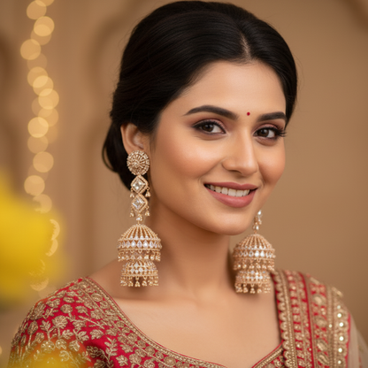 Zarna AD Chandelier Earrings