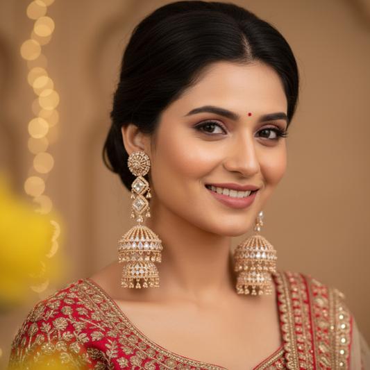 Zarna AD Chandelier Earrings