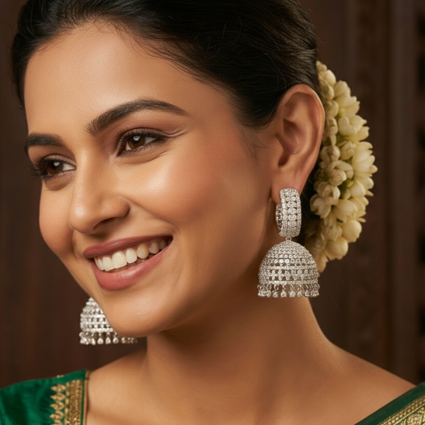 AD Hoop Jhumka Earrings