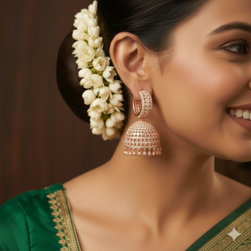 AD Hoop Jhumka Earrings