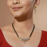 Siya White Stone CZ Designer Mangalsutra Set