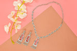 Vrushi Silver Polish Pastel Pink CZ Necklace Set