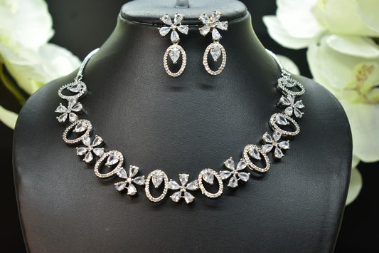 Vedika White Stone CZ Designer Necklace Set