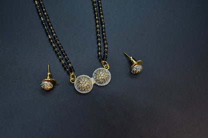 Tavisha White Stone CZ Designer Mangalsutra Set