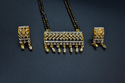 Sanaya White Stone CZ Designer Mangalsutra Set