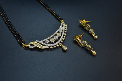 Siya White Stone CZ Designer Mangalsutra Set