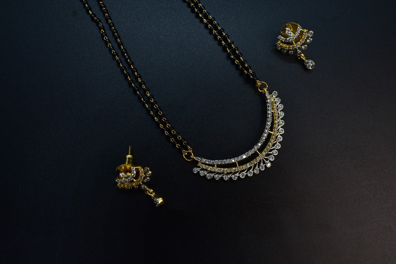 Vanya White Stone CZ Designer Mangalsutra Set