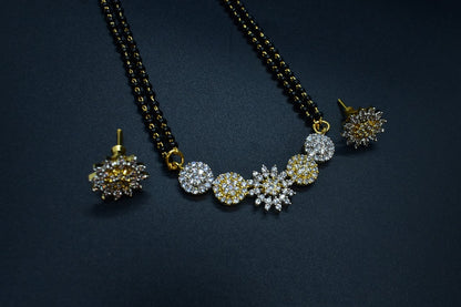 Swara White Stone CZ Designer Mangalsutra Set