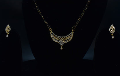 Veda White Stone CZ Designer Mangalsutra Set