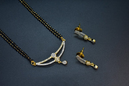 Tanvi White Stone CZ Designer Mangalsutra Set