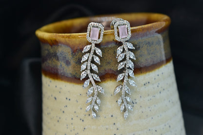 Chanaya Silver Polish AD Designer Earrings