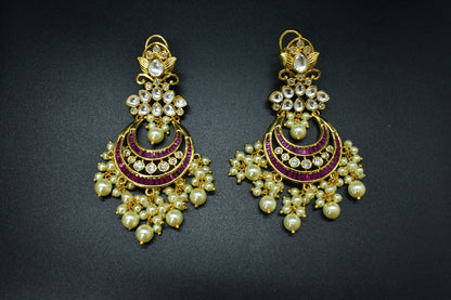 Vanya Pearl Kundan Designer Earrings