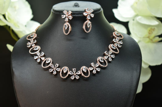 Vedika White Stone CZ Designer Necklace Set