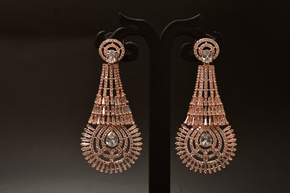 Alina Rose Gold Polish AD Designer Earrings